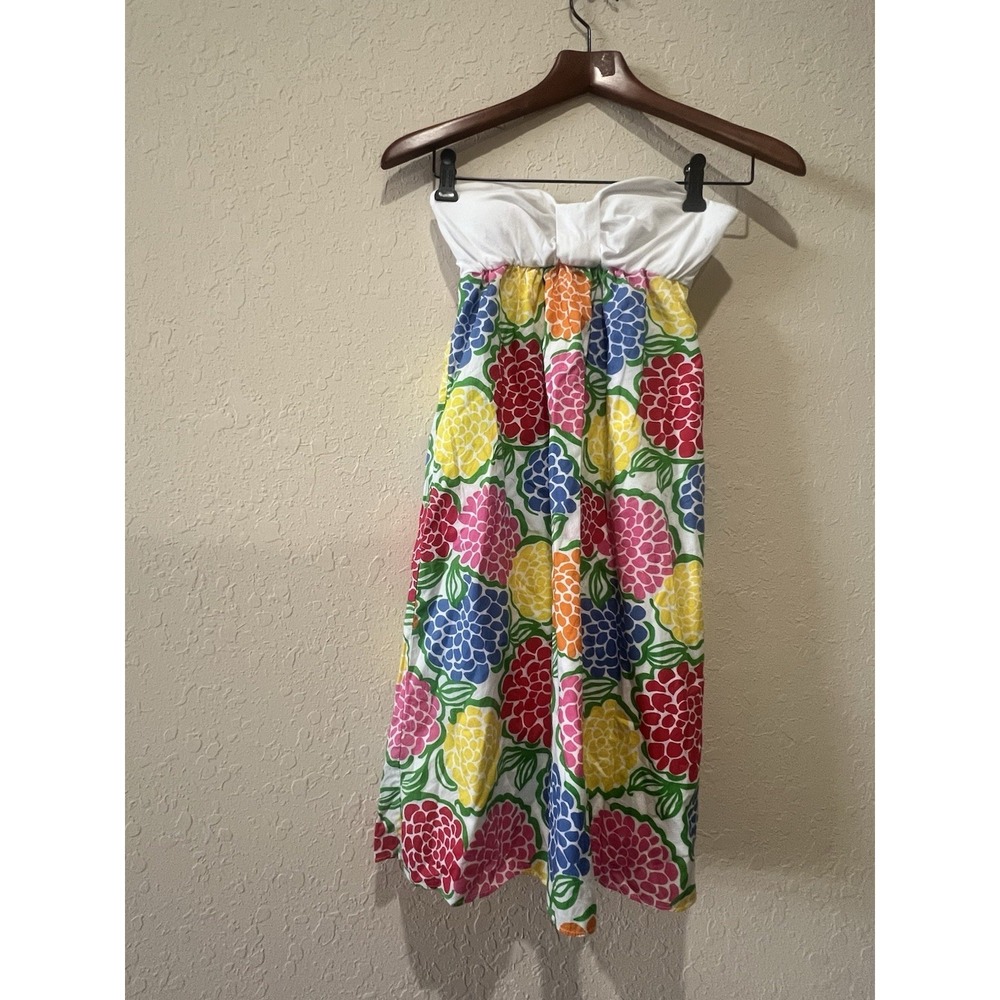 Lilly Pulitzer Floral Dress Wedding Guest Minnie Zinnie Small Artsy Strapless - Picture 3 of 8